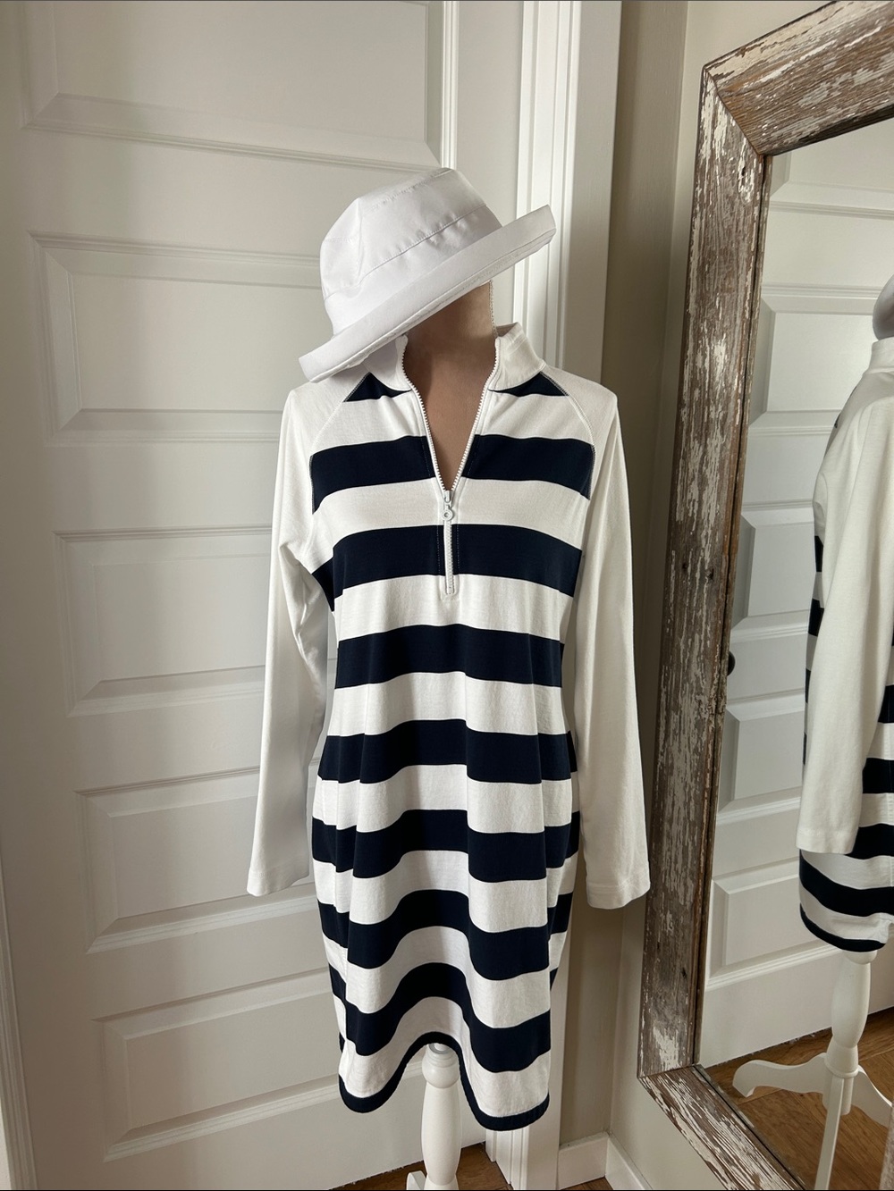 Tommy Bahama Navy and White Striped Dress
